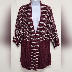 Style & Company M Cardigan Wide Short Sleeve One Button Cloaure Longer Length